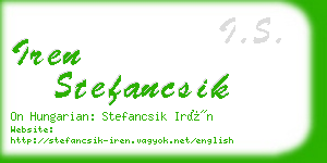 iren stefancsik business card